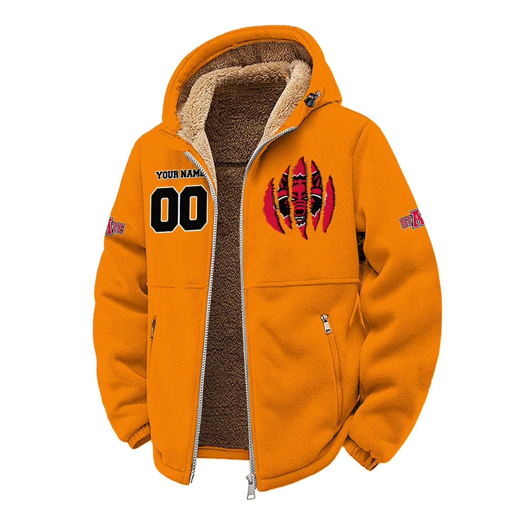 The Red Wolves Winter Fleece Jacket, Polar Climate Fleece HVN1449AS - Orange - Image 2