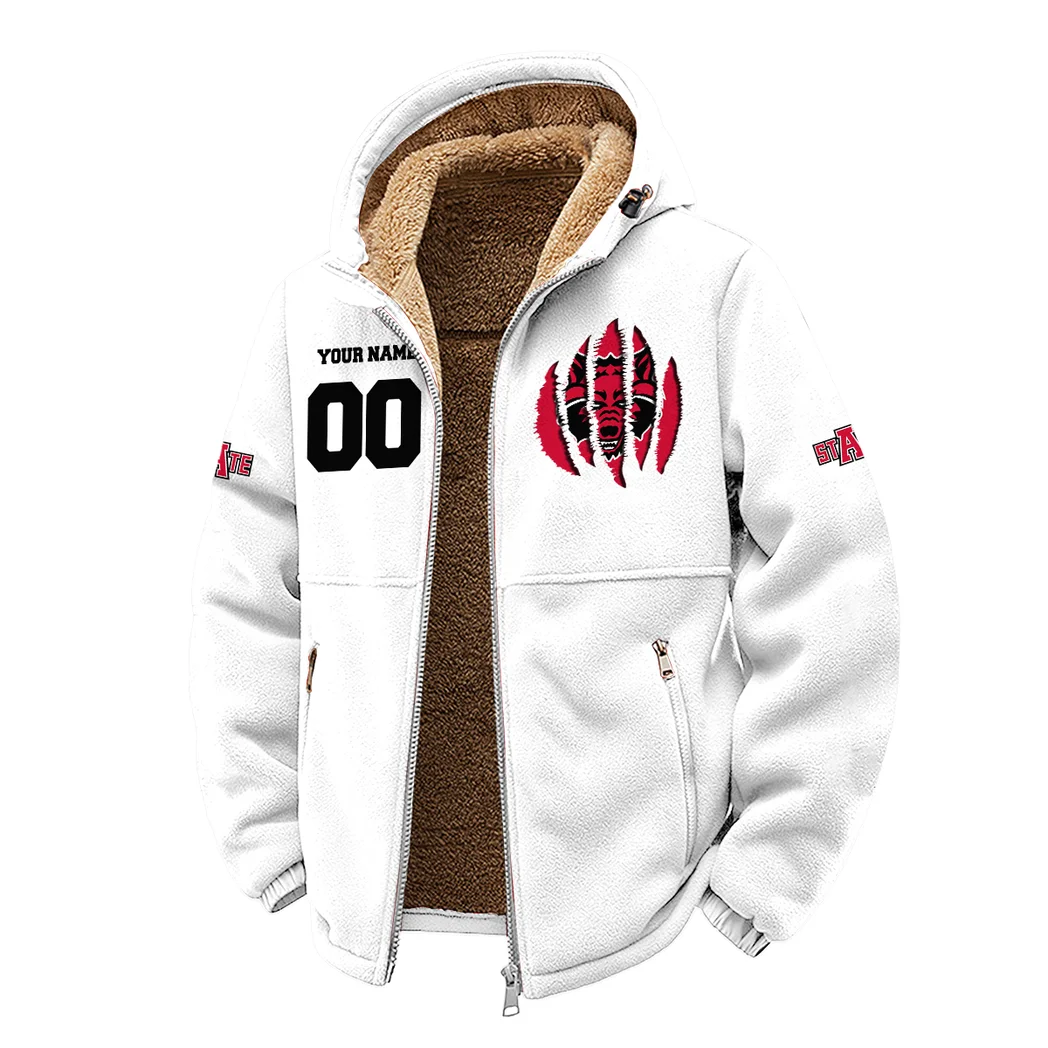 The Red Wolves Winter Fleece Jacket, Polar Climate Fleece HVN1449AS - White - Image 2