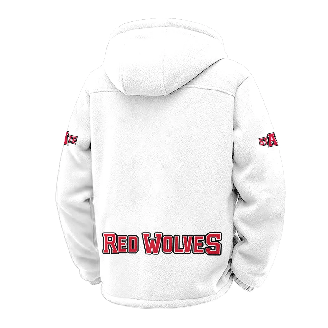 The Red Wolves Winter Fleece Jacket, Polar Climate Fleece HVN1449AS - White - Image 3