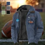 The Plainsmen Flannel Hoodie, Warm Fan Flannel Hoodie HVN1449AT - Navy Blue