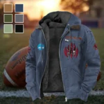 The Eagle Pride Flannel Hoodie, Athletic Lifestyle Fan Hoodie HVN1449BC - Navy Blue