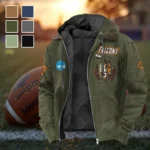 The Falcon Force Flannel Hoodie, Classic Flannel Sport Hoodie HVN1449BG - Green