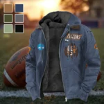 The Falcon Force Flannel Hoodie, Classic Flannel Sport Hoodie HVN1449BG - Navy Blue