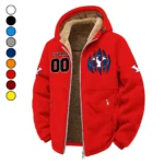 The Blue and White Winter Fleece Jacket, Snow-Ready Active Fleece HVN1449BY - red
