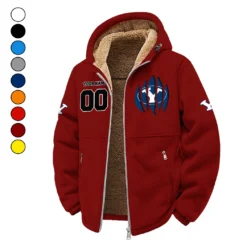 The Blue and White Winter Fleece Jacket, Snow-Ready Active Fleece HVN1449BY - Wine