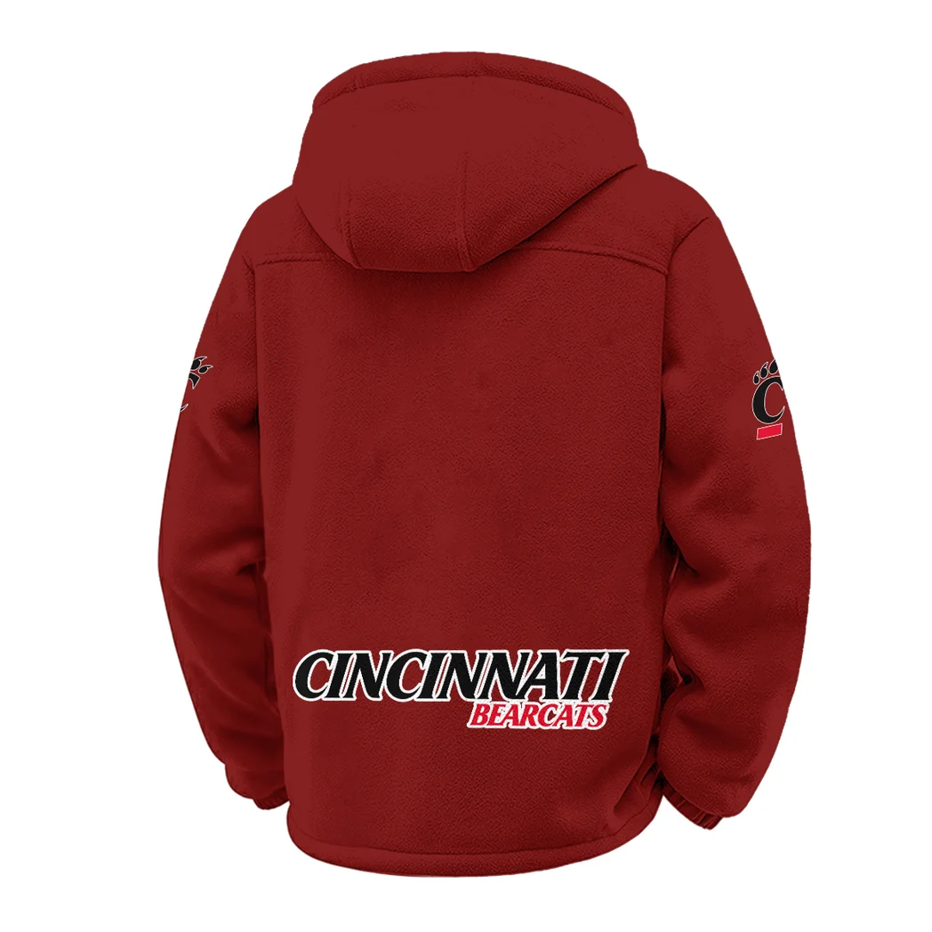 The Cincy Power Winter Fleece Jacket, All-Mountain Sport Jacket HVN1449CB - Wine - Image 3