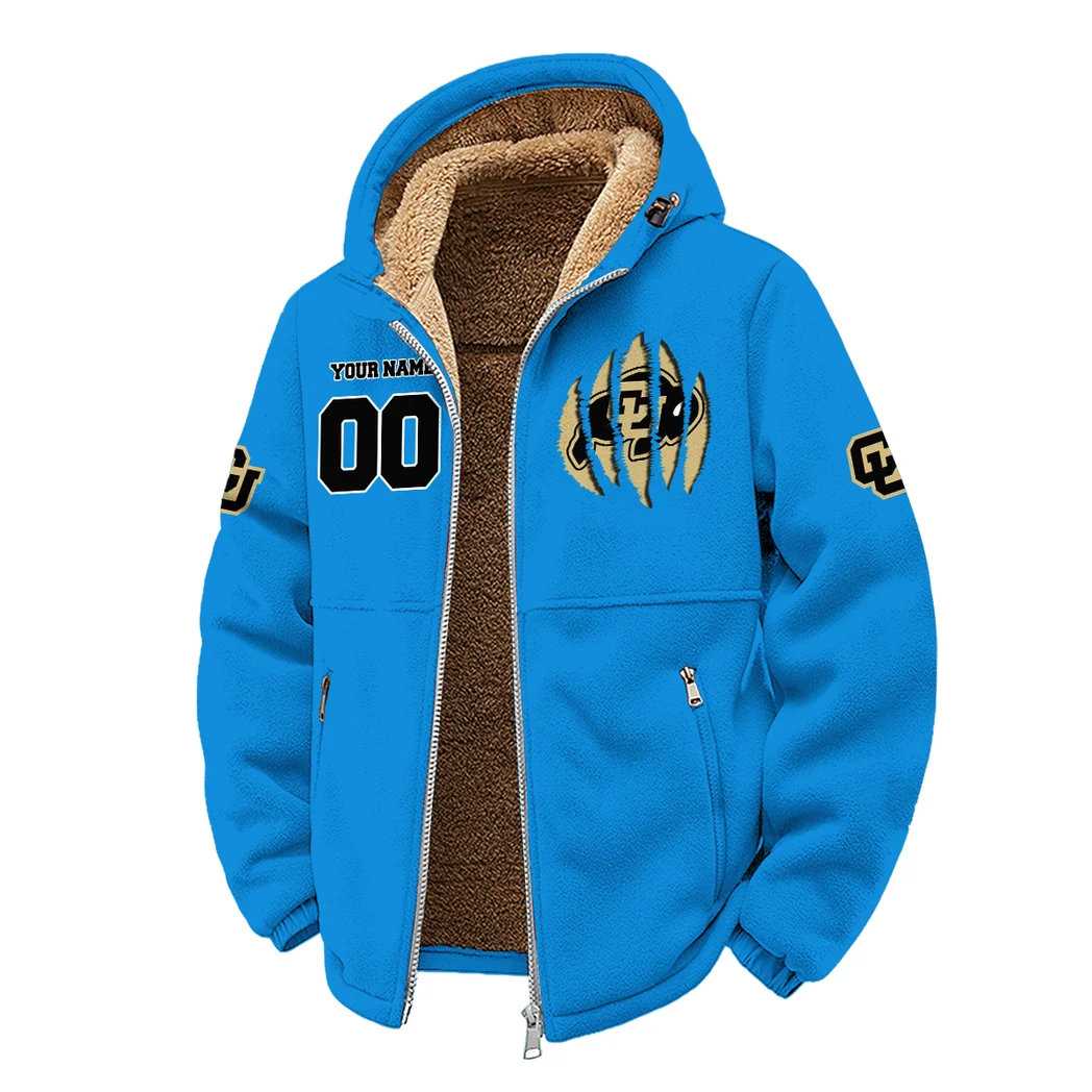 Ralphie’s Run Winter Fleece Jacket, Cold Weather Hiking Fleece HVN1449CB - cyan - Image 2