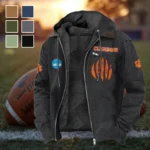 The Tiger Nation Flannel Hoodie, Warm Sport Spirit Hoodie HVN1449CT - Black