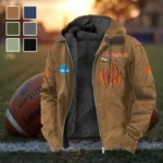 The Tiger Nation Flannel Hoodie, Warm Sport Spirit Hoodie HVN1449CT - Camel