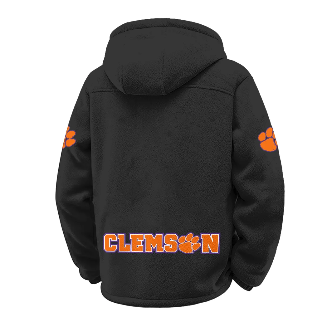 The Tiger Nation Winter Fleece Jacket, Heavyweight Plush Fleece HVN1449CT - Black - Image 3