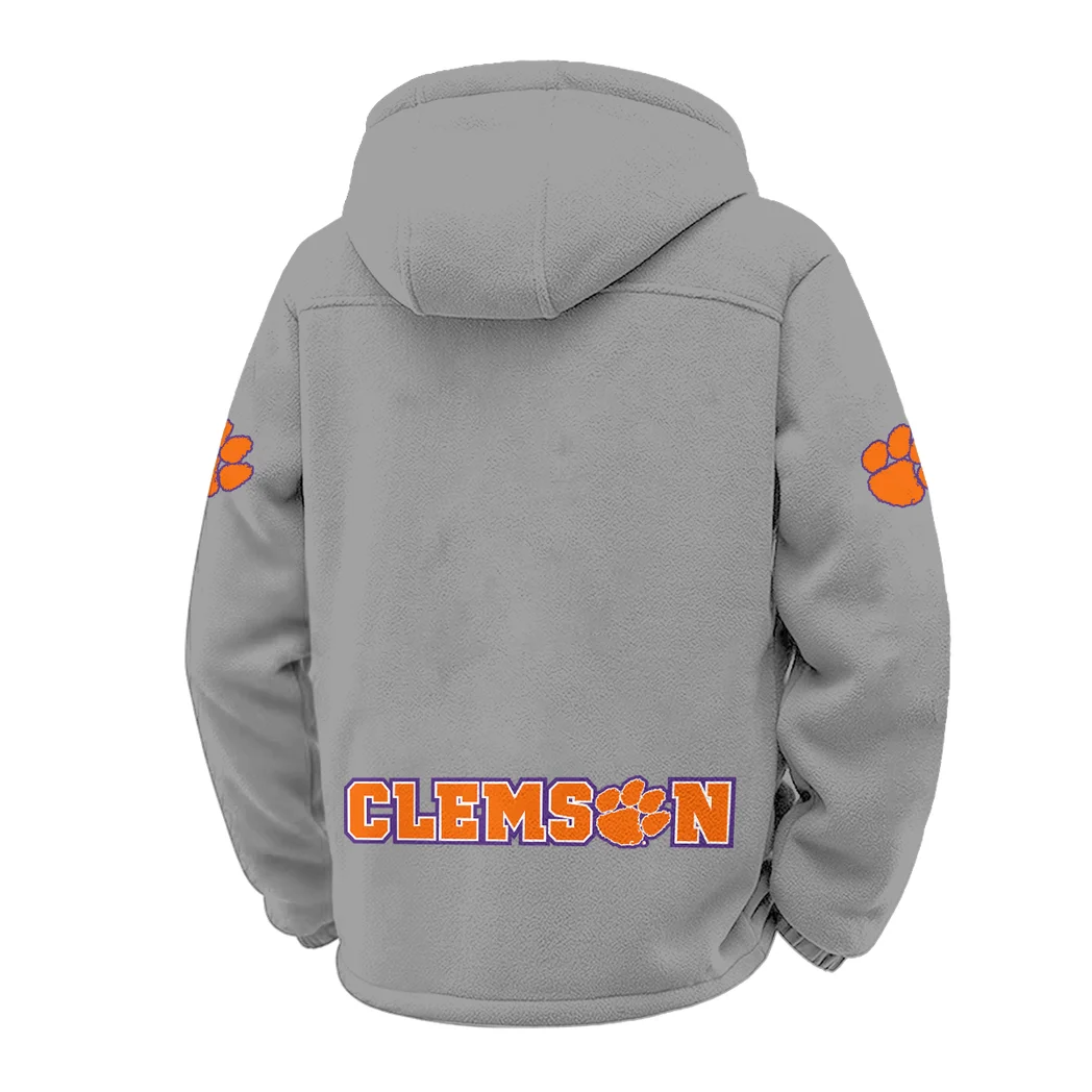 The Tiger Nation Winter Fleece Jacket, Heavyweight Plush Fleece HVN1449CT - Grey - Image 3