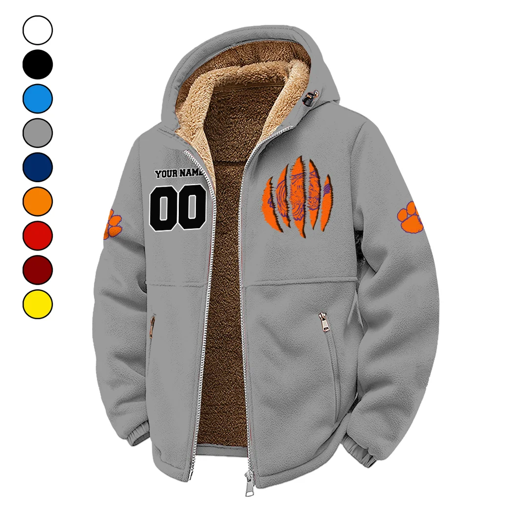 The Tiger Nation Winter Fleece Jacket, Heavyweight Plush Fleece HVN1449CT - Grey