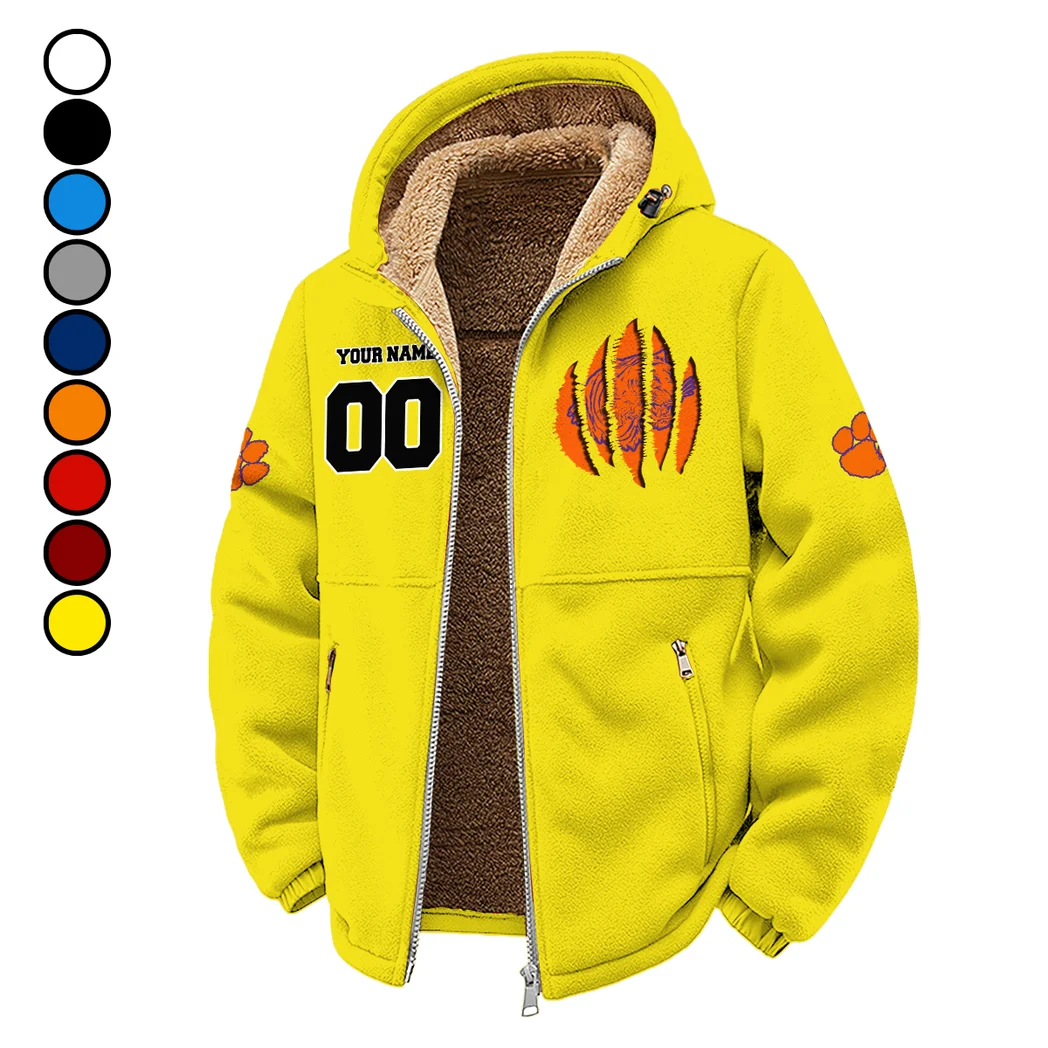 The Tiger Nation Winter Fleece Jacket, Heavyweight Plush Fleece HVN1449CT - Yellow