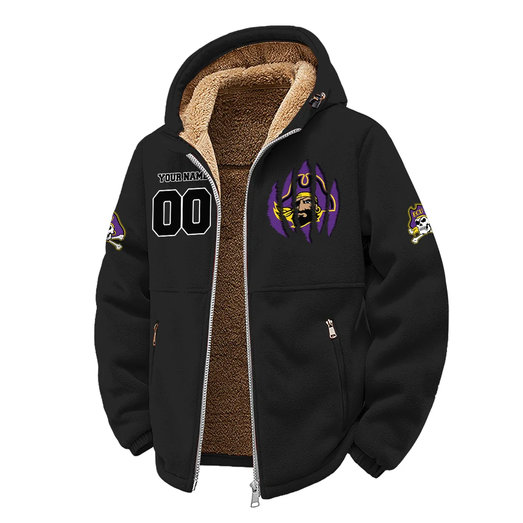ECU Winter Fleece Jacket, Luxe Microfleece Pullover HVN1449EC - Black - Image 2