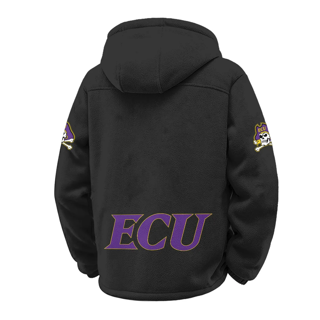 ECU Winter Fleece Jacket, Luxe Microfleece Pullover HVN1449EC - Black - Image 3