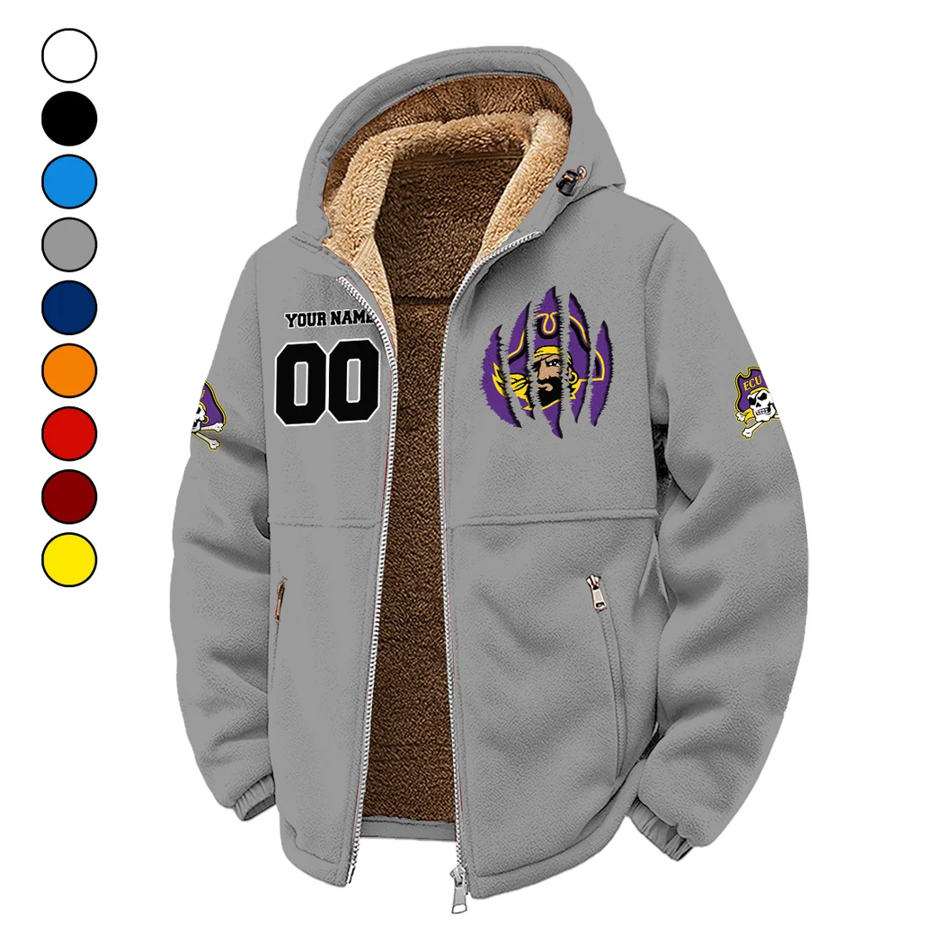 ECU Winter Fleece Jacket, Luxe Microfleece Pullover HVN1449EC - Grey