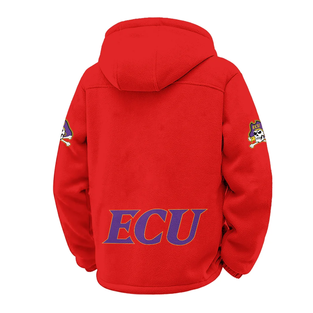 ECU Winter Fleece Jacket, Luxe Microfleece Pullover HVN1449EC - red - Image 3