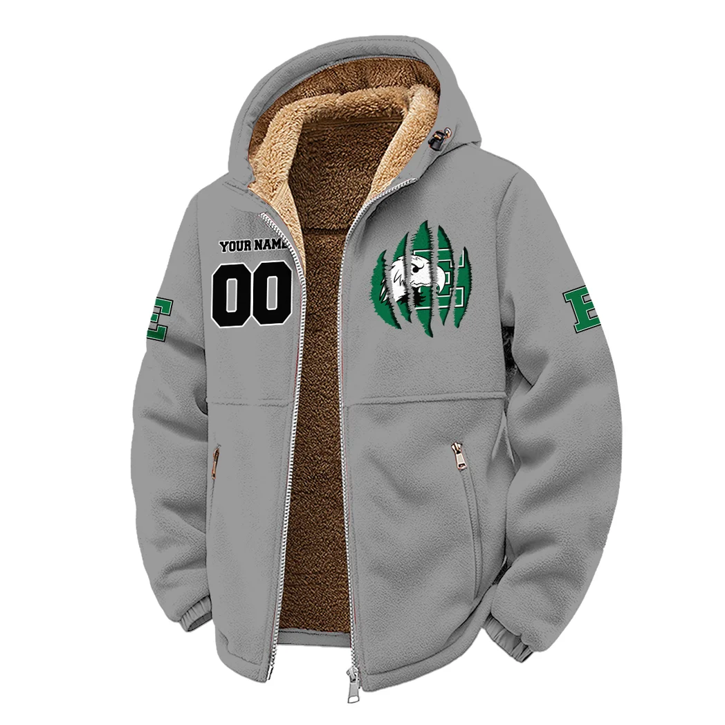 The Eagle Pride Winter Fleece Jacket, Anti-Pill Thermal Fleece HVN1449EM - Grey - Image 2