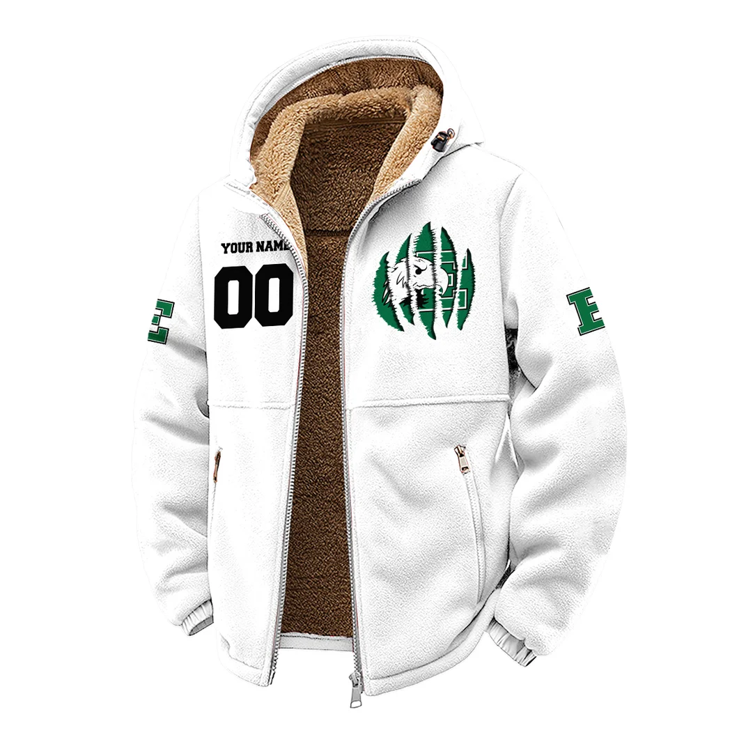 The Eagle Pride Winter Fleece Jacket, Anti-Pill Thermal Fleece HVN1449EM - White - Image 2