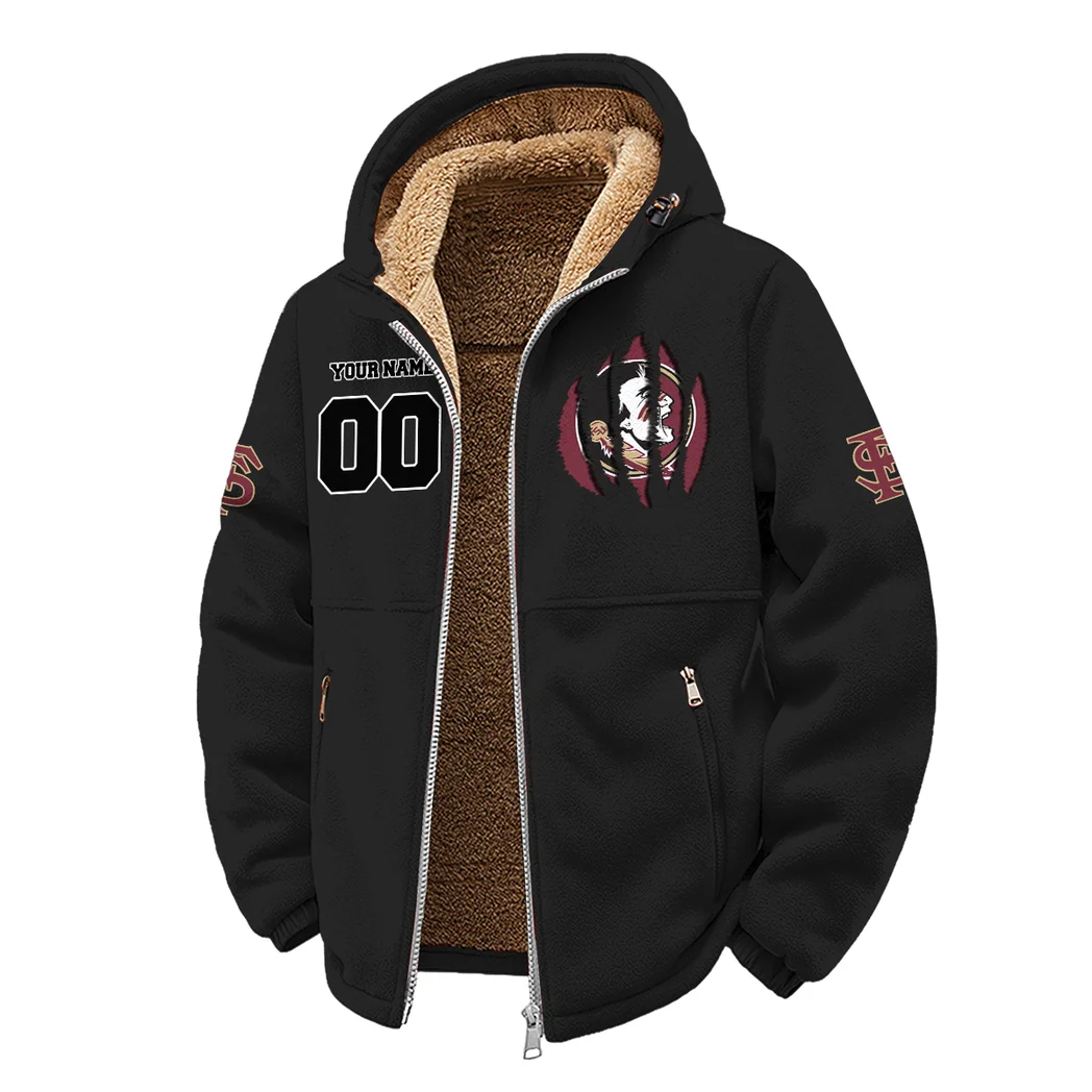 The FSU Force Winter Fleece Jacket, Warm Core Loft Fleece HVN1449FS - Black - Image 2
