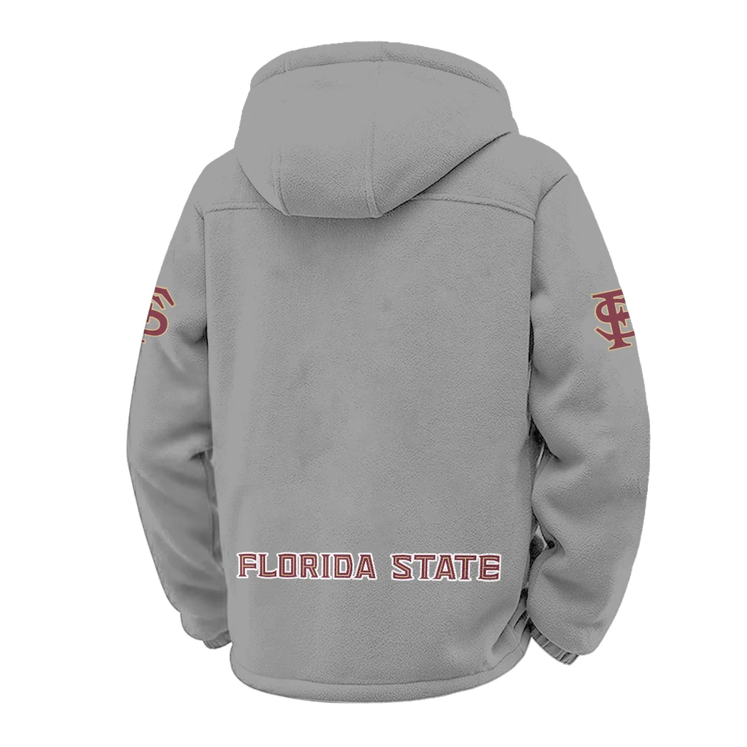The FSU Force Winter Fleece Jacket, Warm Core Loft Fleece HVN1449FS - Grey - Image 3