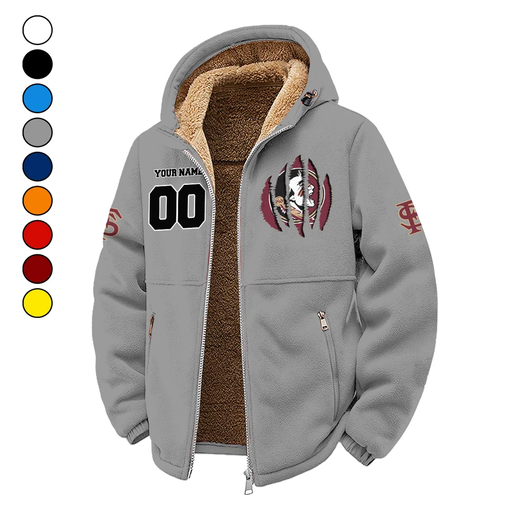 The FSU Force Winter Fleece Jacket, Warm Core Loft Fleece HVN1449FS - Grey