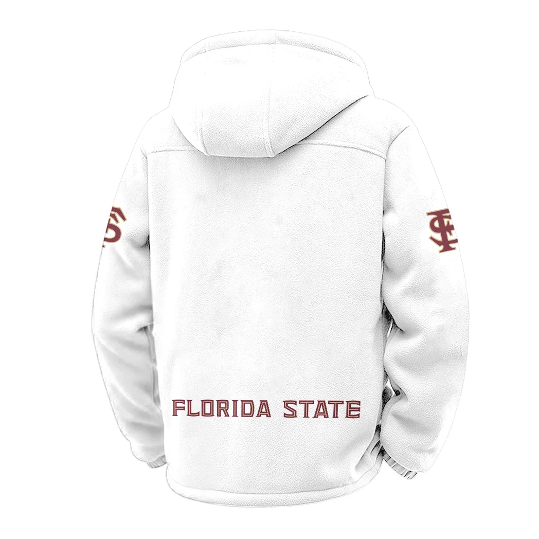 The FSU Force Winter Fleece Jacket, Warm Core Loft Fleece HVN1449FS - White - Image 3