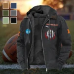 The Illini Elite Flannel Hoodie, Athletic Spirit Fan Hoodie HVN1449IF - Black