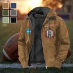 The Illini Elite Flannel Hoodie, Athletic Spirit Fan Hoodie HVN1449IF - Camel
