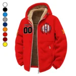 The Illini Elite Winter Fleece Jacket, Extreme Cold Fleece Coat HVN1449IF - red