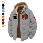 The Hoosier State Winter Fleece Jacket, Insulated Sport Hoody HVN1449IH - Grey