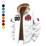 The Hoosier State Winter Fleece Jacket, Insulated Sport Hoody HVN1449IH - White