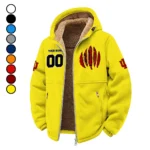 The Hoosier State Winter Fleece Jacket, Insulated Sport Hoody HVN1449IH - Yellow