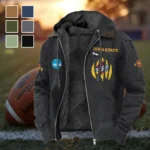 Cardinal and Gold Flannel Hoodie, Fan Squad Flannel Hoodie HVN1449IS - Black
