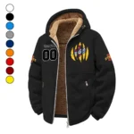Cardinal and Gold Winter Fleece Jacket, Deep Winter Comfort Fleece HVN1449IS - Black