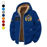Cardinal and Gold Winter Fleece Jacket, Deep Winter Comfort Fleece HVN1449IS - Navy