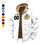 Cardinal and Gold Winter Fleece Jacket, Deep Winter Comfort Fleece HVN1449IS - White