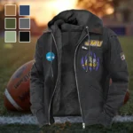 The JMU Spirit Flannel Hoodie, Everyday Supporter Hooded Flannel HVN1449JM - Black