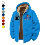 The Blue and Crimson Winter Fleece Jacket, Superior Thermal Protection HVN1449KJ - cyan