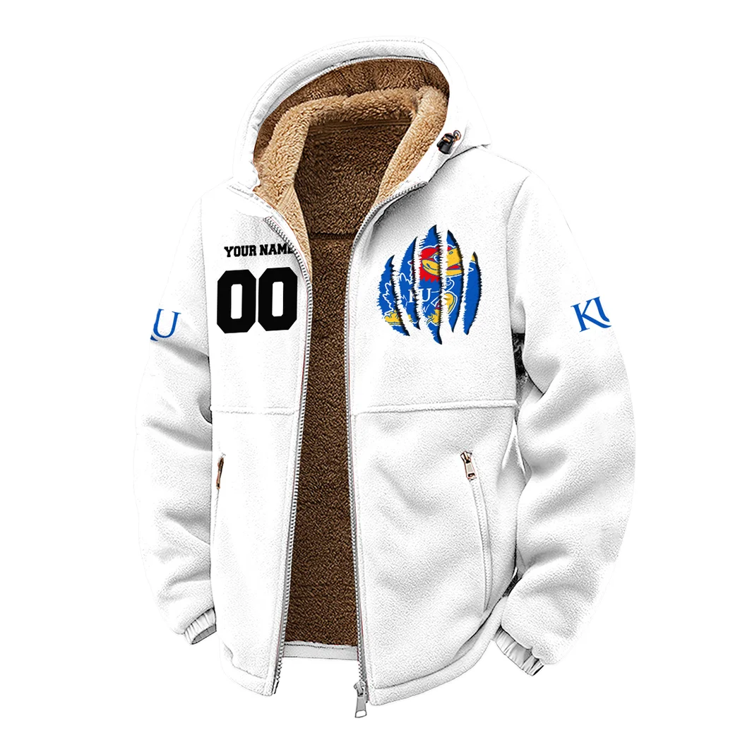The Blue and Crimson Winter Fleece Jacket, Superior Thermal Protection HVN1449KJ - White - Image 2
