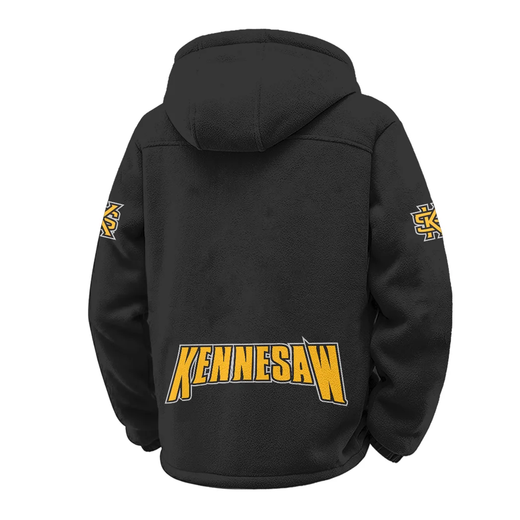 The Owl Nation Winter Fleece Jacket, Heavy-Duty Cold Fleece HVN1449KS - Black - Image 3