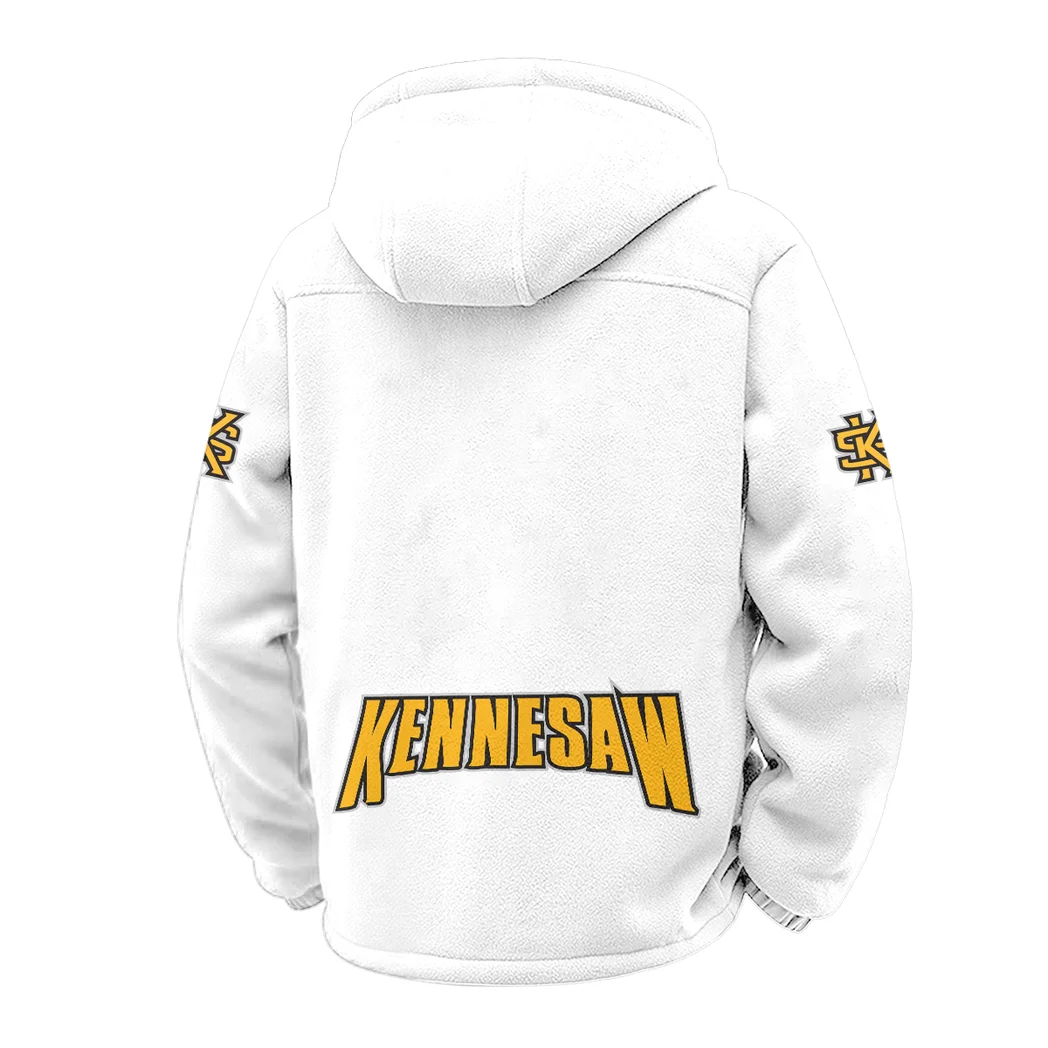 The Owl Nation Winter Fleece Jacket, Heavy-Duty Cold Fleece HVN1449KS - White - Image 3