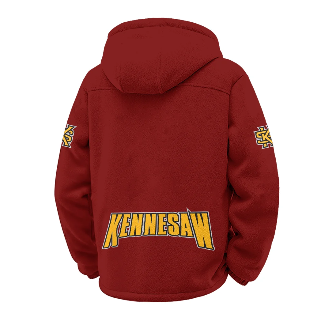 The Owl Nation Winter Fleece Jacket, Heavy-Duty Cold Fleece HVN1449KS - Wine - Image 3