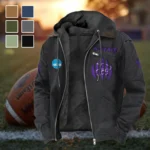 Purple Pride Flannel Hoodie, Cold Game Day Hoodie HVN1449KS - Black