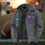 Purple Pride Flannel Hoodie, Cold Game Day Hoodie HVN1449KS - Gray
