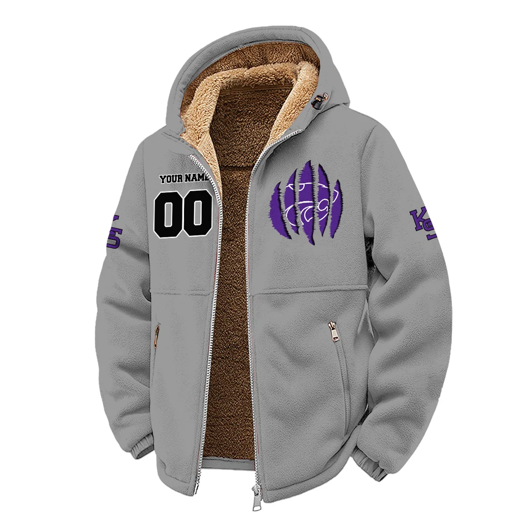 Purple Pride Winter Fleece Jacket, High-Performance Trail Jacket HVN1449KS - Grey - Image 2