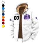 Purple Pride Winter Fleece Jacket, High-Performance Trail Jacket HVN1449KS - White