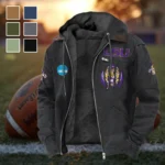The LSU Spirit Flannel Hoodie, Classic Flannel Sport Hoodie HVN1449LS - Black
