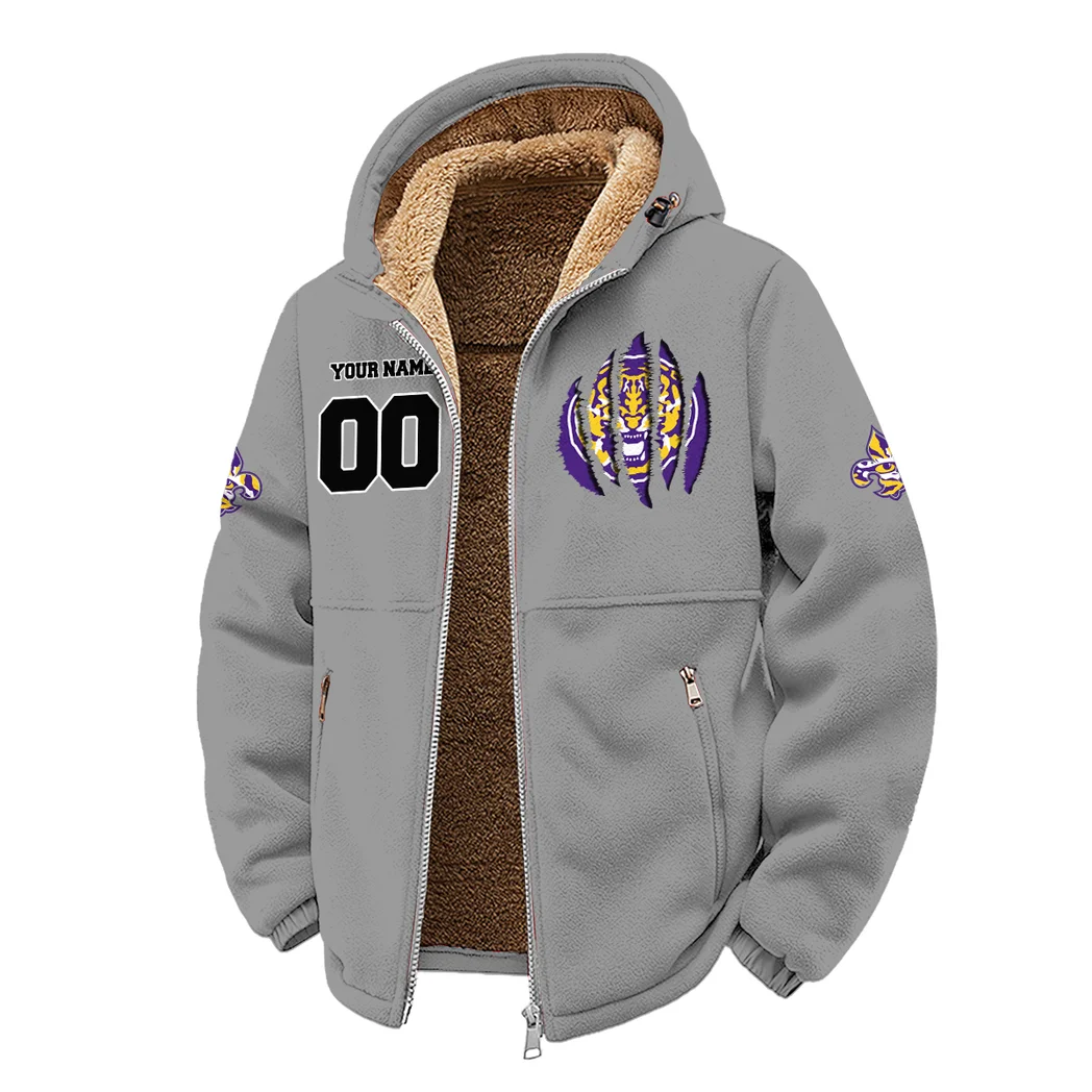 The LSU Spirit Winter Fleece Jacket, Technical Mid-Layer Jacket HVN1449LS - Grey - Image 2