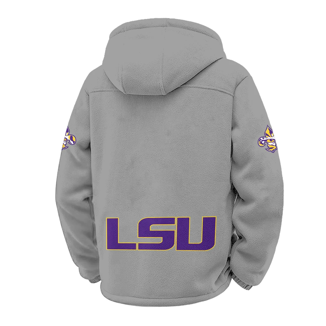 The LSU Spirit Winter Fleece Jacket, Technical Mid-Layer Jacket HVN1449LS - Grey - Image 3